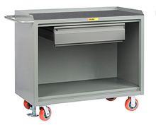 Mobile Workbench Cabinet - 24" x 48", 1 Drawer, Non-Slip Vinyl Top