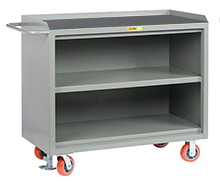 Mobile Workbench Cabinet - 24" x 48", Center Shelf, Non-Slip Vinyl Top