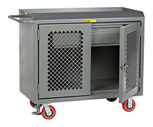 Mobile Workbench Cabinet - 24" x 48", 1 Drawer, Non-Slip Vinyl Top, Perforated Cabinet Doors