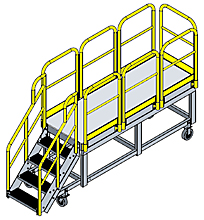 Mobile Work Platform - 25.5 Sq.Ft., 45"H Deck