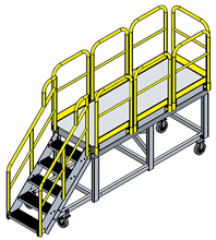 Mobile Work Platform - 25.5 Sq.Ft., 54"H Deck
