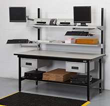 Receiving Station with Drawer, 68w x 33d x 29 to 36h