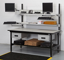 Double Manifest Workstation, 68w x 33d x 29 to 36h