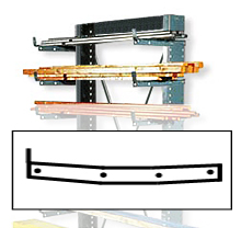 12" Single Arm w/Lip plus hardware - Capacity: 250 lbs.
