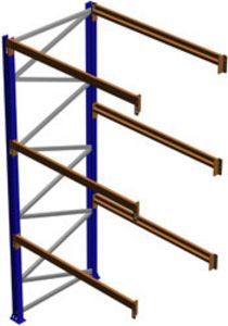 Seismic Pallet Rack Adder Section, 144"H x 48"D x 144"W, 6250 lbs. Cap., 3 Beam Levels