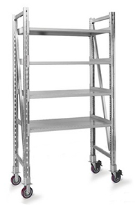 Steel Pick Shelving, Mobile - Single - Straight, 60"h x 39"w x 32"d