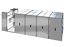 Mobile Aisle Shelving System, 264"L x 96"W - Drawers & Shelves