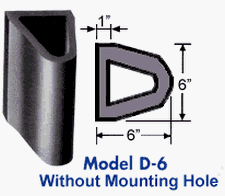 Extruded Dock Bumper, No Mounting Holes - 6"D x 6"H x 7'L