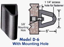 Extruded Dock Bumper, With Mounting Holes - 6"D x 6"H x 8'L