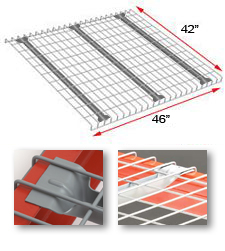 Wire Rack Deck, 42 x 46, 2-1/2" x 4" mesh, 3 flared channels - 2500 lbs. cap.