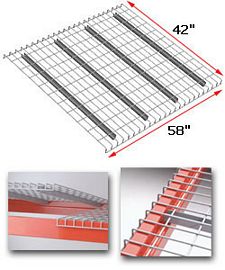 Wire Rack Deck, 42 x 58, 2" x 4" mesh, 4 channels - 3600 lbs. cap.