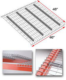Wire Rack Deck, 48 x 46, 2" x 4" mesh, 4 channels - 3100 lbs. cap.