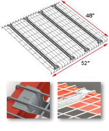 Wire Rack Deck, 48 x 52, 2-1/2" x 4" mesh, 4 flared channels - 2500 lbs. cap.