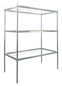 Aluminum Cannabis Drying Rack with Three Adjustable Frames - 96"W x 36"D x 84"H