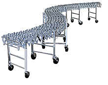 Flexible Skatewheel Gravity Conveyor - 18"W, 2'7" to 5'2"L, 376 lb. Cap., 3" Axle Centers