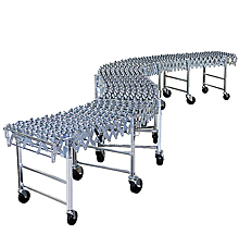 Flexible Skatewheel Gravity Conveyor - 24"W, 6'8" to 13'10"L, 376 lb. Cap., 3" Axle Centers