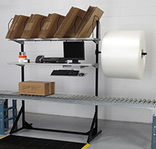 Over-Conveyor Material Storage Stand, 64w x 17d x 72h