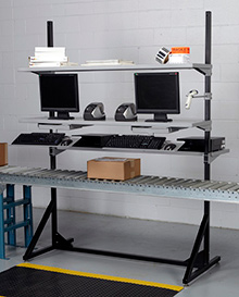 Over-Conveyor Double Manifest Stand, 64w x 17d x 72h