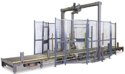 Automated Rotary Tower Conveyorized Stretch Wrap System - 50 loads/hr.