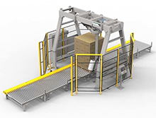Automated Rotary Tower Conveyorized Stretch Wrap System, 100 loads/hr.