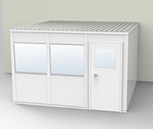 Modular In-Plant Office - 12' L x 12' W x 8' H, W/ 3 Walls