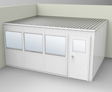 Modular In-Plant Office - 12' L x 16' W x 8' H, W/ 2 Walls