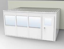 Modular In-Plant Office - 12' L x 16' W x 8' H, W/ 3 Walls