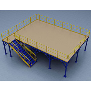 Structural Mezzanine, 21'-7" x 31'-5½" Platform, 8'H Clearance, Plywood Deck