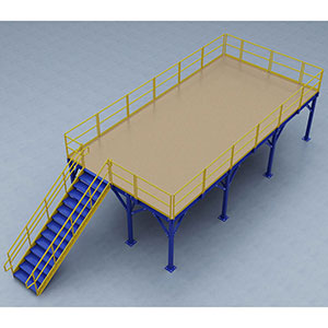 Structural Mezzanine, 32'-2" x 15'-11¼" Platform, 8'H Clearance, Plywood Deck