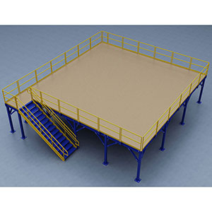 Structural Mezzanine, 32'-2" x 31'-5½" Platform, 9'H Clearance, Plywood Deck