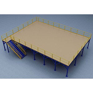 Structural Mezzanine, 32'-2" x 46'-11¾" Platform, 8'H Clearance, Plywood Deck