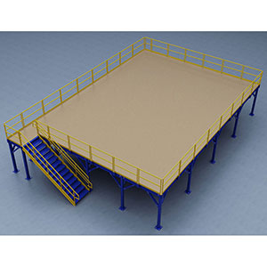 Structural Mezzanine, 42'-9" x 31'-5½" Platform, 8'H Clearance, Plywood Deck