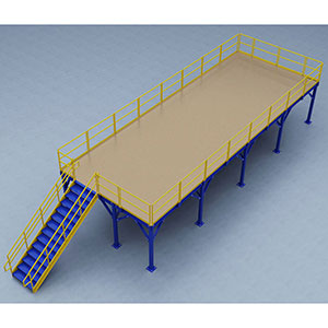 Structural Mezzanine, 42'-9" x 15'-11¼" Platform, 8'H Clearance, Plywood Deck