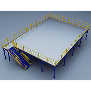 Structural Mezzanine, 42'-9" x 31'-5½" Platform, 8'H Clearance, Bar Grating Deck