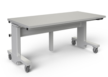 Electric Height Adjustable Workstation - 30"D x 72"W, 500 lb. Cap., Laminate Top, Caster Feet