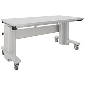 Heavy-Duty Electric Height Adjustable Workstation - 30"D x 60"W, 1,200 lb. Cap., Laminate Top, Caster Feet