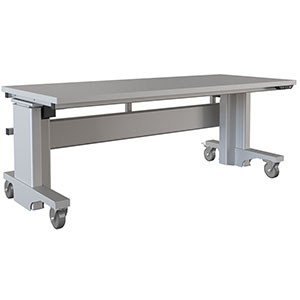 Heavy-Duty Electric Height Adjustable Workstation - 30"D x 72"W, 1,200 lb. Cap., Laminate Top, Caster Feet