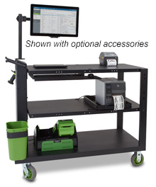 Heavy Duty Powered Mobile Workstation - 26"W x 54"D x 43"H, 4 Swappable Batteries