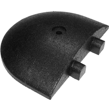 Speed Bump End Cap (single) - 9"L x 12"W x 2-1/4"H, Black, Recycled Rubber