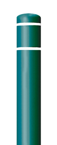 Green Bollard Cover with White Contrast Stripe - Fits 52"H x 4.5"Dia. Post