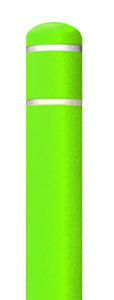 Lime Green Bollard Cover with White Contrast Stripe - Fits 52"H x 4.5"Dia. Post