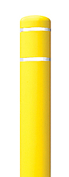 Yellow Bollard Cover with White Contrast Stripe - Fits 72"H x 7"Dia. Post