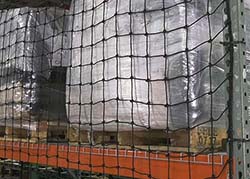 Pallet Rack Safety Net - 16'6"W x 20'H, 5,000 lbs Capacity, 2-1/2" Mesh