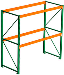 Pallet Rack Starter - 108w x 24d x 96h, 2 Beam Levels - 7320 Cap. Beams