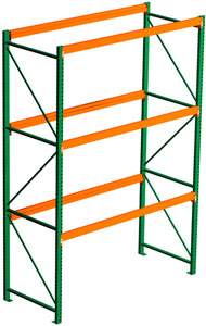 Seismic Pallet Rack - 42"D x 144"H x 96"W Starter, 3 Beam Levels, 5080 lb. Cap./Level