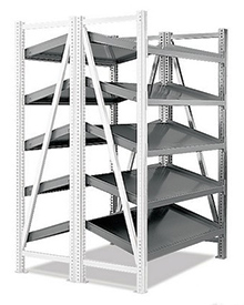 Steel Pick Shelving - 5 Level, Double - Tilt/Tilt, 78"h x 39"w x 40"d, Adder