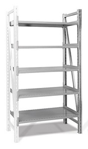 Steel Pick Shelving - 5 Level, Single - Straight, 78"h x 50"w x 20"d, Adder
