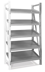 Steel Pick Shelving - 5 Level, Single - Tilt, 78"h x 39"w x 20"d, Adder