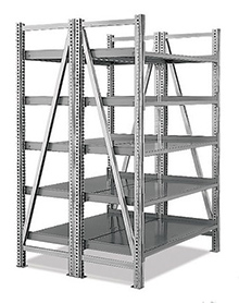 Steel Pick Shelving - 5 Level, Double - Straight/Straight, 78"h x 39"w x 40"d, Starter