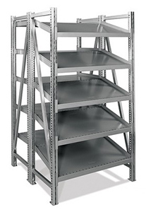 Steel Pick Shelving - 5 Level, Double - Tilt/Straight, 78"h x 39"w x 48"d, Starter